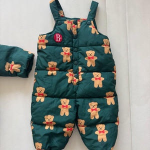 베베드피노 쿠키베어 패딩 오버롤 90 85 세트