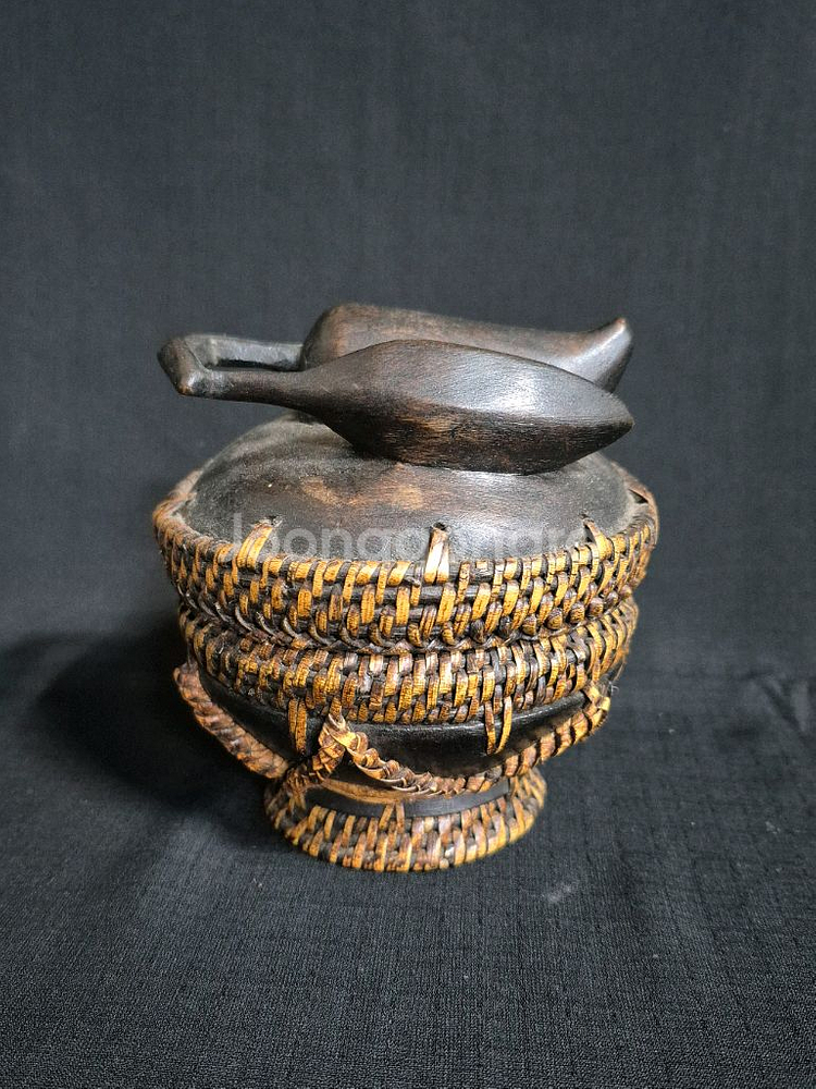 엔틱 대나무 나무 합 공예품 차도구--0