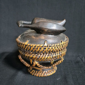 엔틱 대나무 나무 합 공예품 차도구