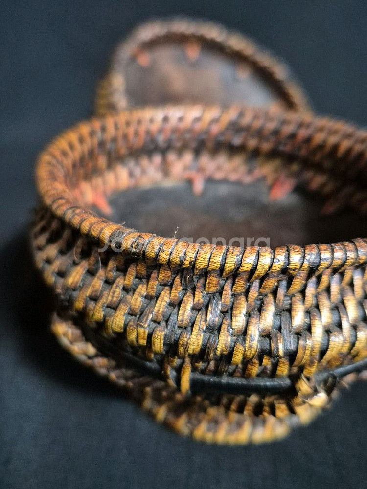 엔틱 대나무 나무 합 공예품 차도구--3