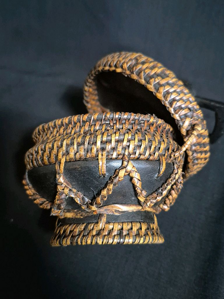 엔틱 대나무 나무 합 공예품 차도구--6