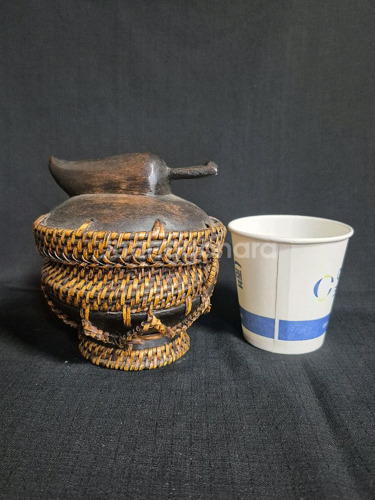 엔틱 대나무 나무 합 공예품 차도구--8