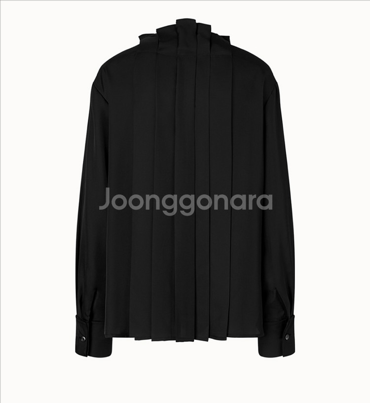 orr 오르 플리츠 러플 블라우스 블랙 s 새상품--5