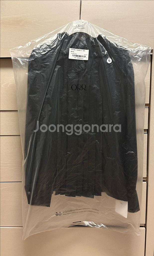 orr 오르 플리츠 러플 블라우스 블랙 s 새상품--8