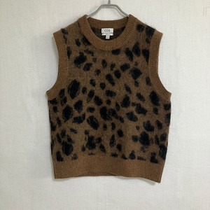 COS 코스 브라운 레오파드 니트 조끼