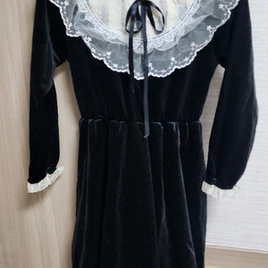 여아 벨벳 블랙 원피스