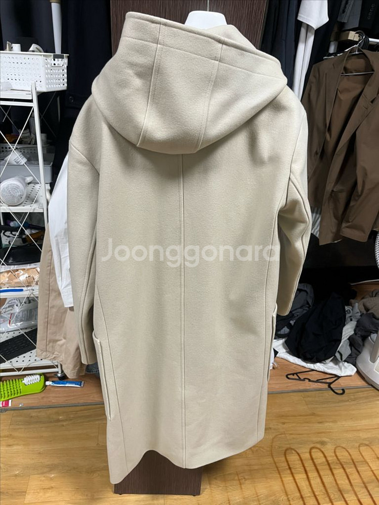 쿠어 MTR 오버핏 더플 코트 크림 L--1