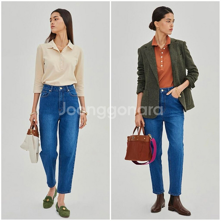 피브레노 프리미엄 데님진 블루&다크블루 m 새상품--5