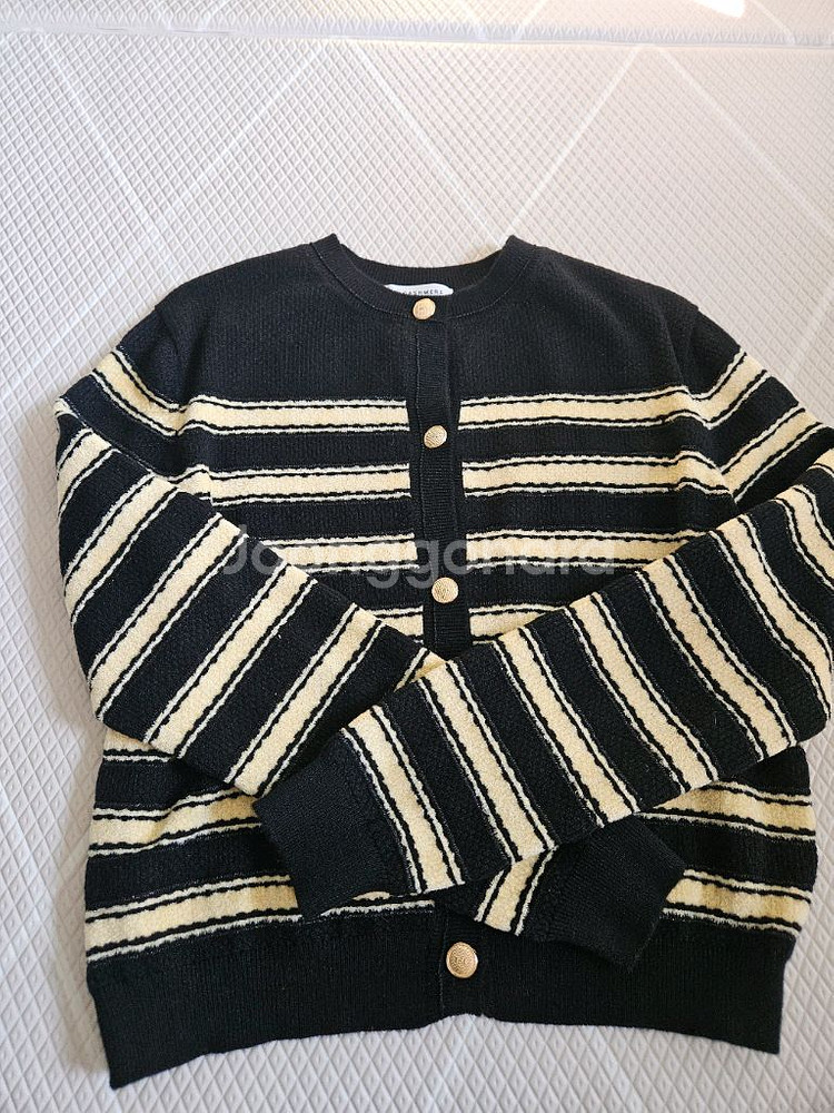 스트라이프 니트 가디건--2