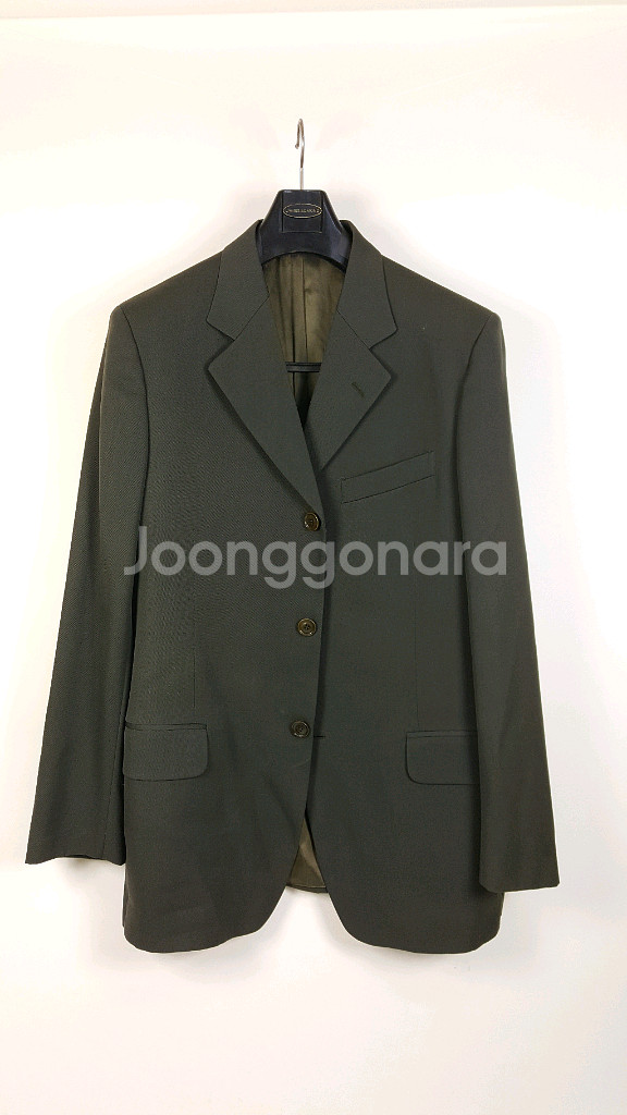 엑스테 진브라운색 게버딘 울 남성 정장--0