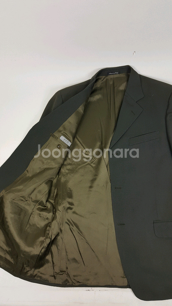 엑스테 진브라운색 게버딘 울 남성 정장--5