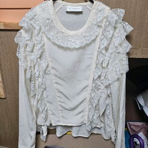 한섬 레이스 블라우스