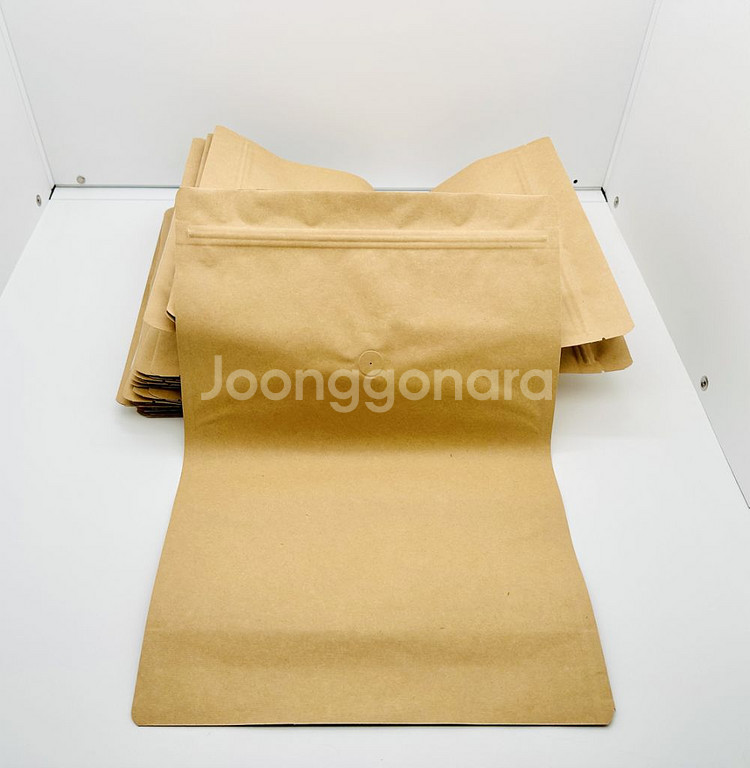 이지포장 크라프트 스탠드 밸브부착형 지퍼백25x33cm--0