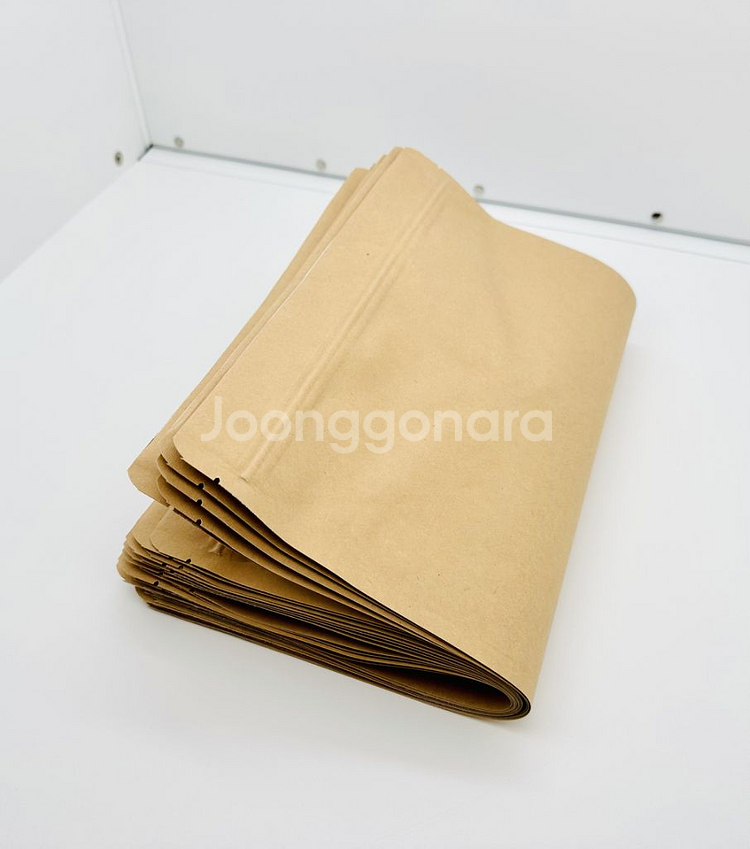 이지포장 크라프트 스탠드 밸브부착형 지퍼백25x33cm--4