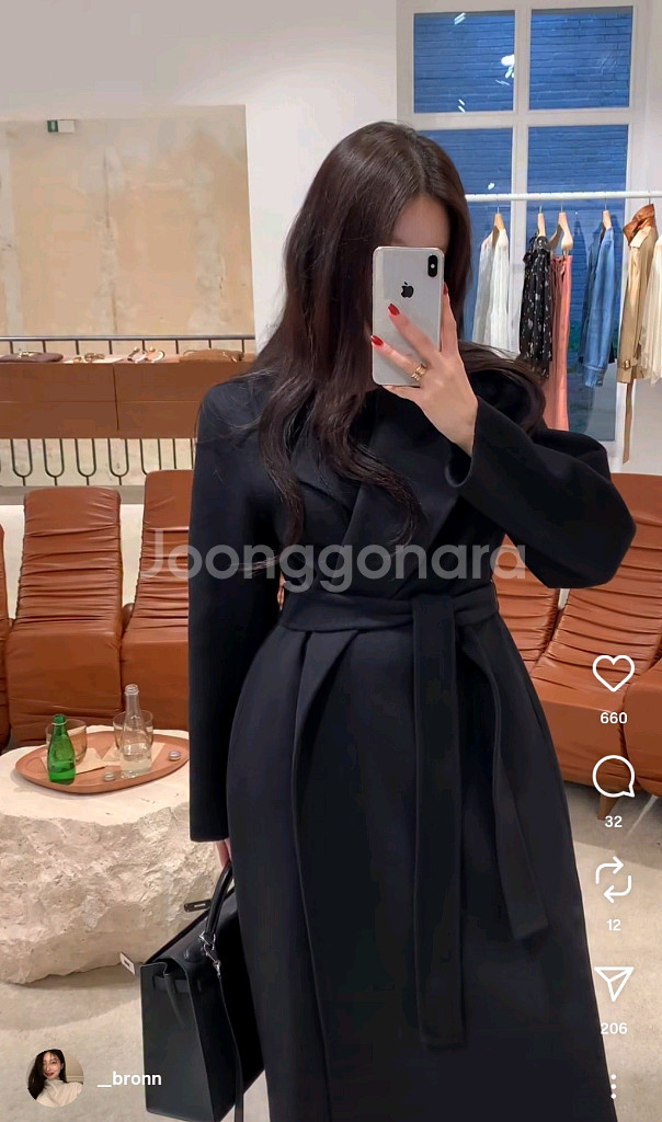 브론 롱코트 캐시미어 50% 국내 핸드메이드--0