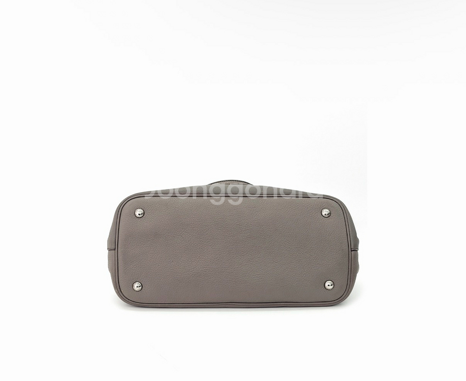 [OS] 프라다 비텔로 다이노 레더 탑 핸들 토트백 숄더백 그레이 은장--4