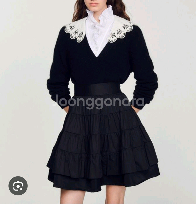 산드로 포플린 칼라 알파카 니트 탑 44 ~ 66--0