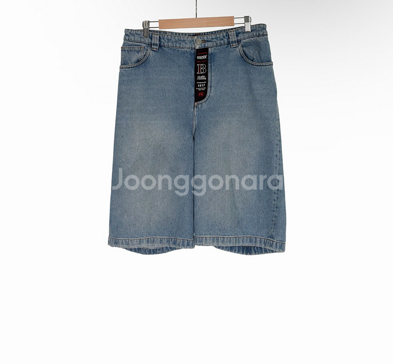 [31] 발렌시아가 남성 스케이터 데님 버뮤다 하프 반바지 쇼츠 연청--0