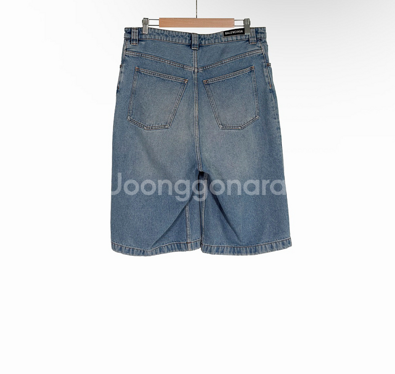 [31] 발렌시아가 남성 스케이터 데님 버뮤다 하프 반바지 쇼츠 연청--1