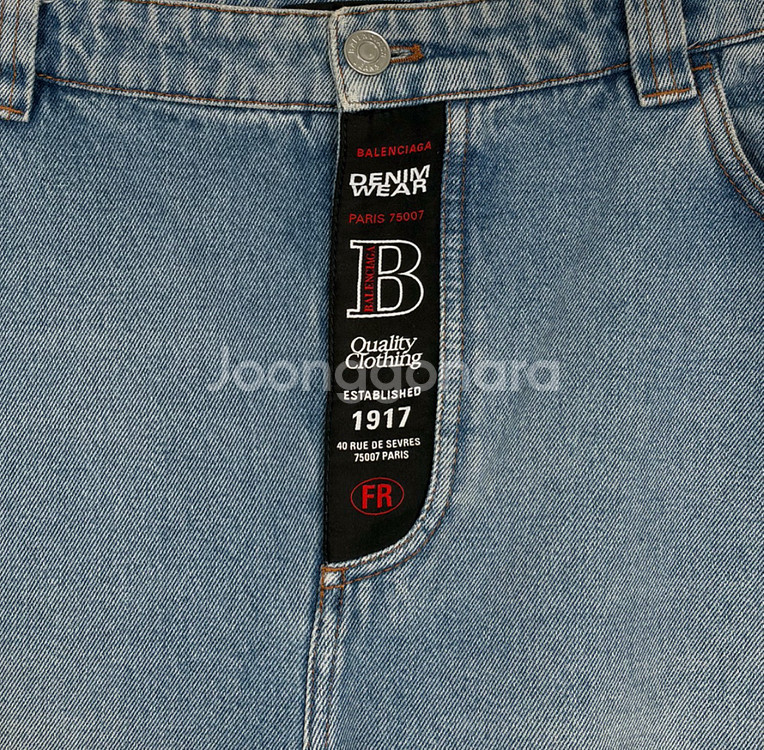 [31] 발렌시아가 남성 스케이터 데님 버뮤다 하프 반바지 쇼츠 연청--2