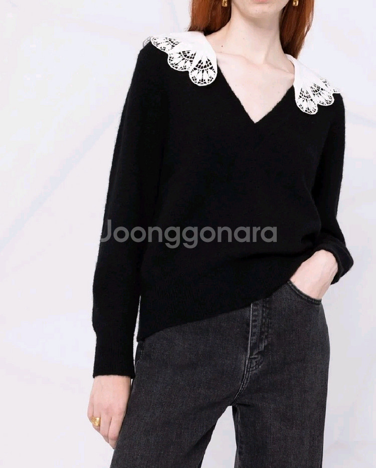 산드로 포플린 칼라 알파카 니트 탑 44 ~ 66--1