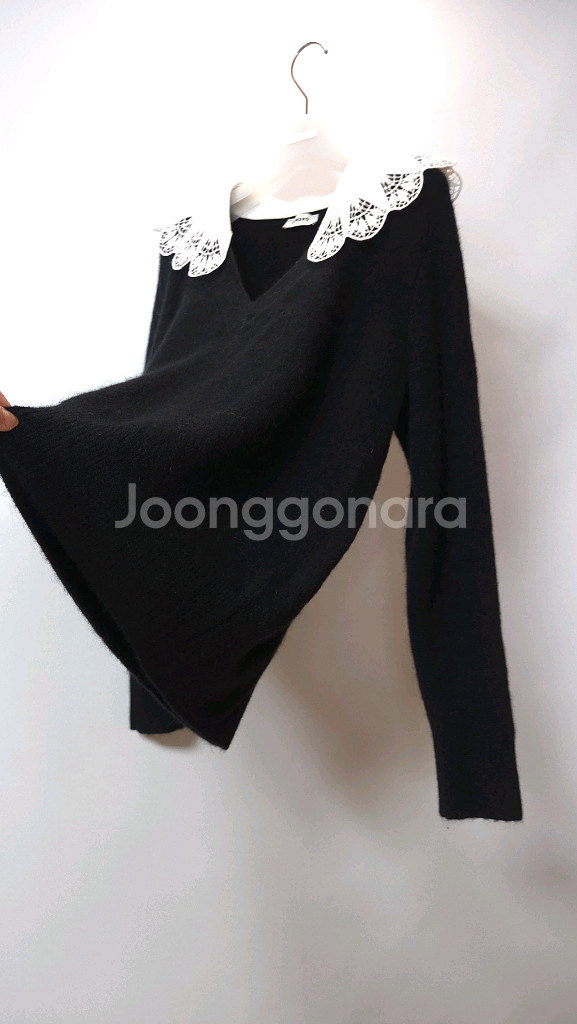 산드로 포플린 칼라 알파카 니트 탑 44 ~ 66--6