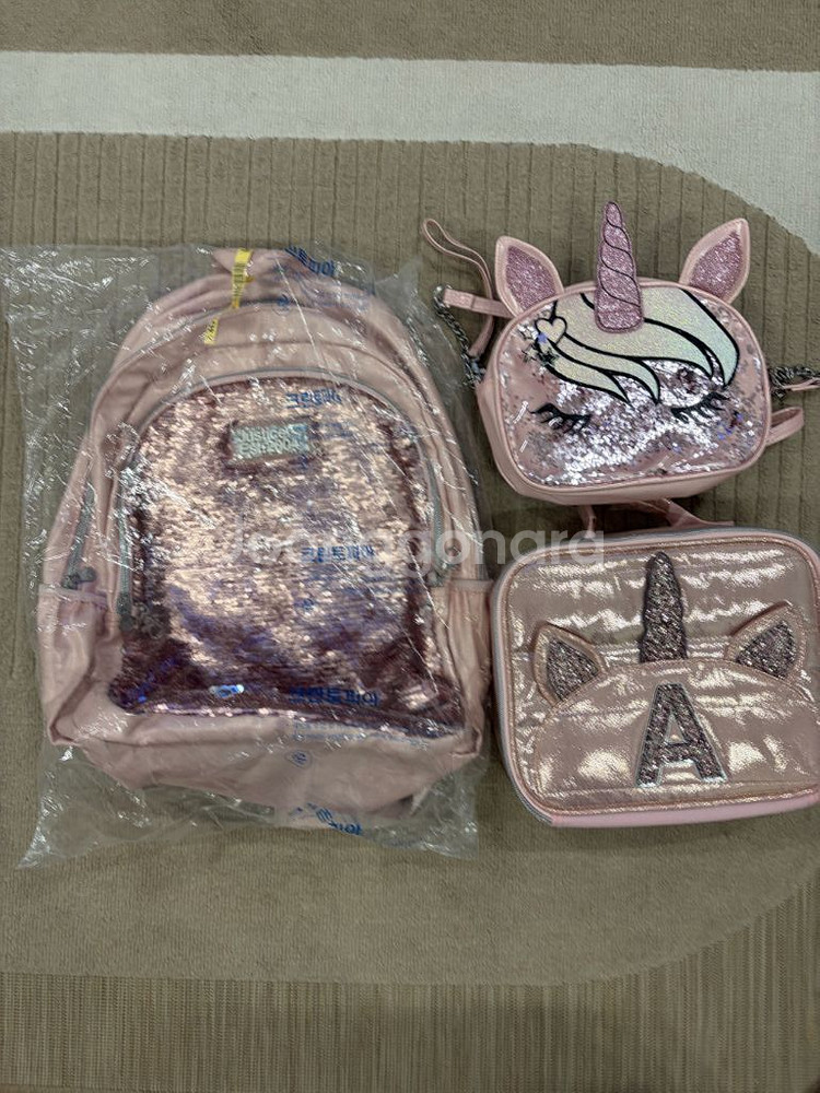 Justice (저스티스)유아/아동용 유니콘 백팩 3종 세트--0