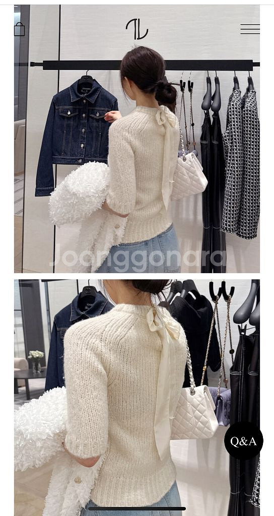 더로랑 알파카 실크 리본 니트--2