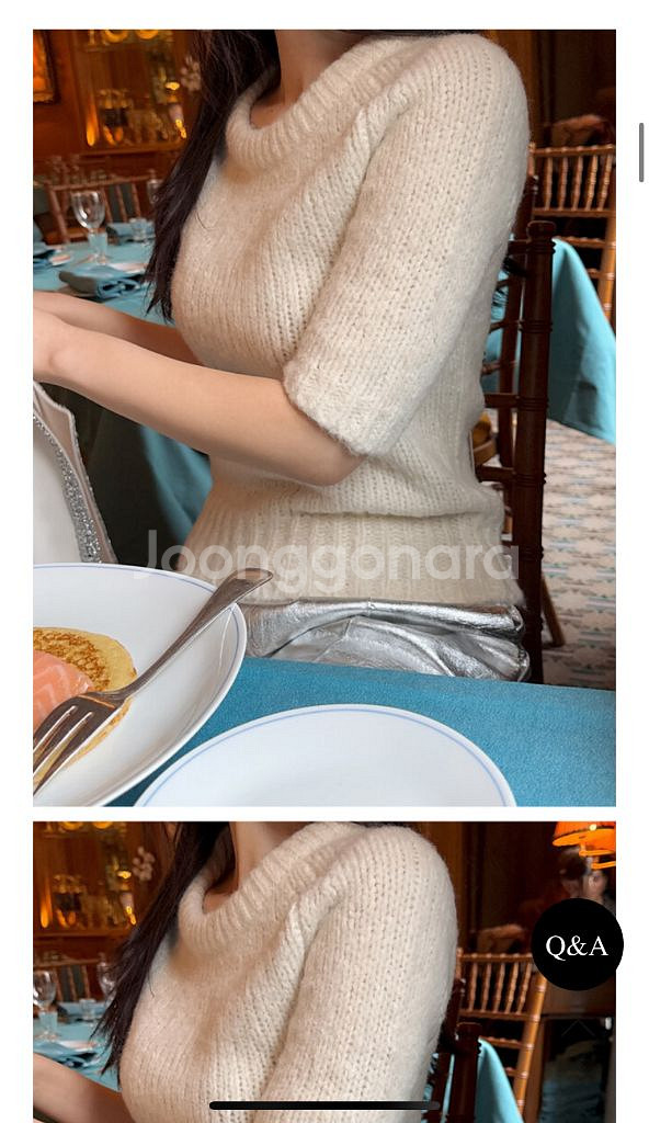 더로랑 알파카 실크 리본 니트--3