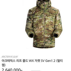 아크테릭스 리프 콜드 WX 자켓 SV Gen1.2