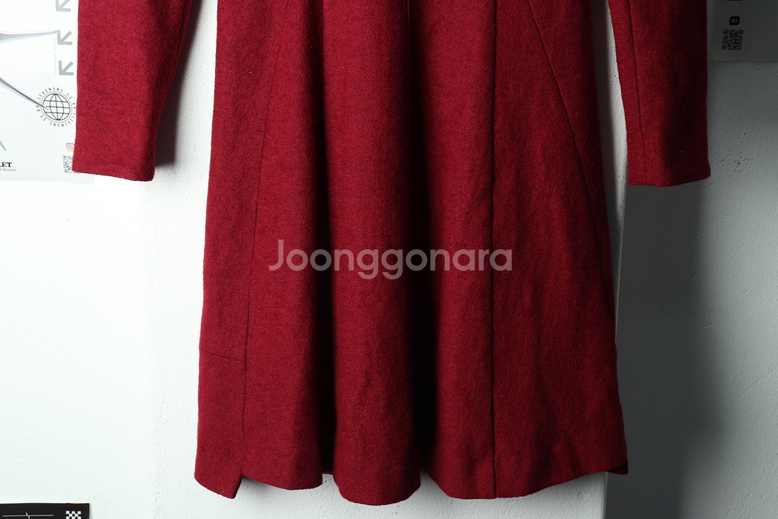 W(S) 브랜드빈티지 드레스 원피스 잇미샤 버건디 울--3