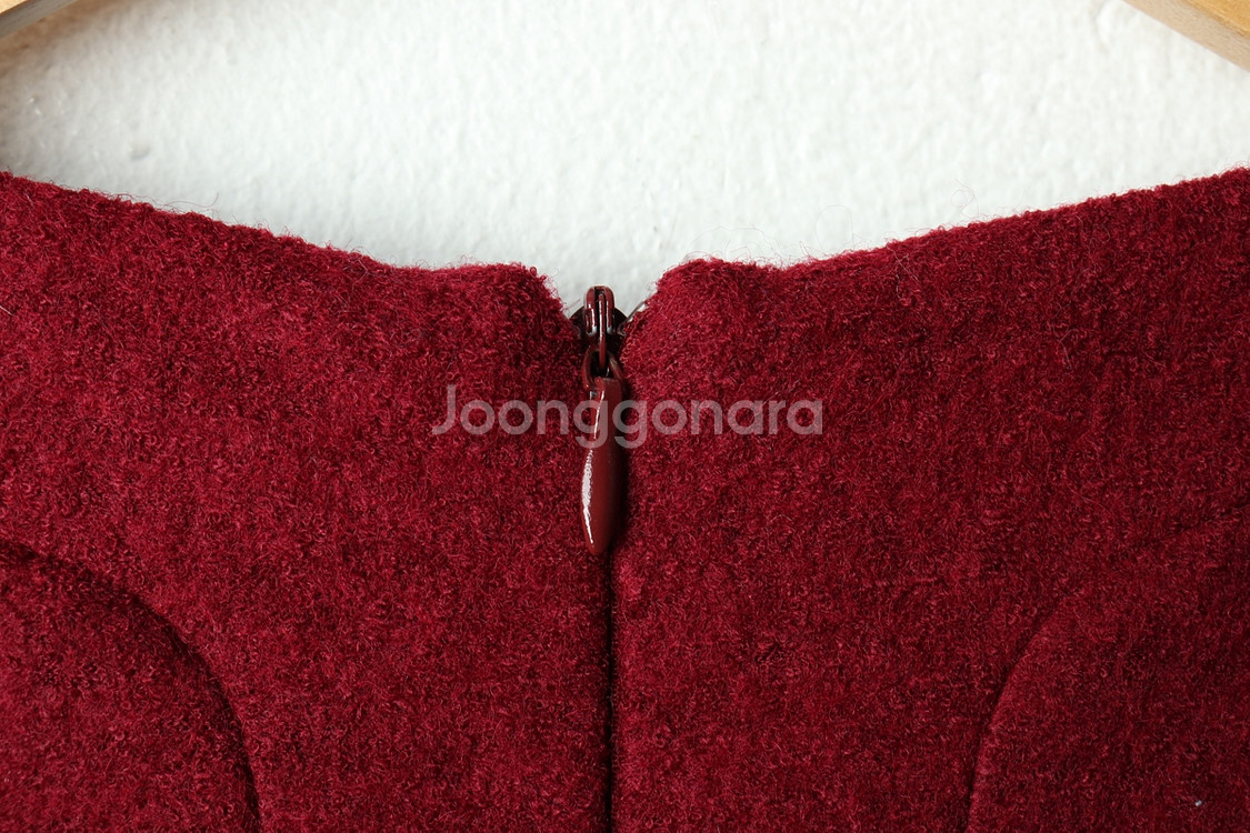 W(S) 브랜드빈티지 드레스 원피스 잇미샤 버건디 울--4