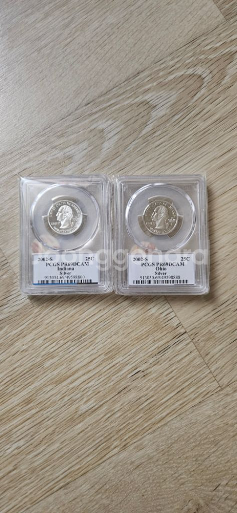 2002년 실버 쿼터달러 2점 PCGS 69등급--0