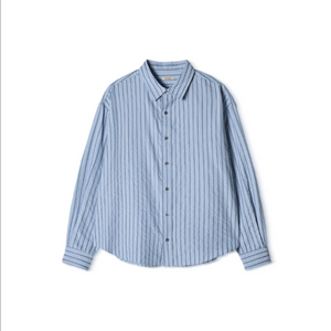 아비에무아 스트라이프 오버사이즈 셔츠 블루 강민경 셔츠