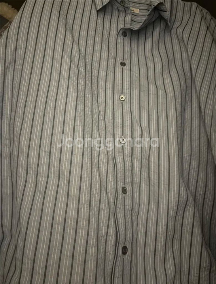 아비에무아 스트라이프 오버사이즈 셔츠 블루 강민경 셔츠--3