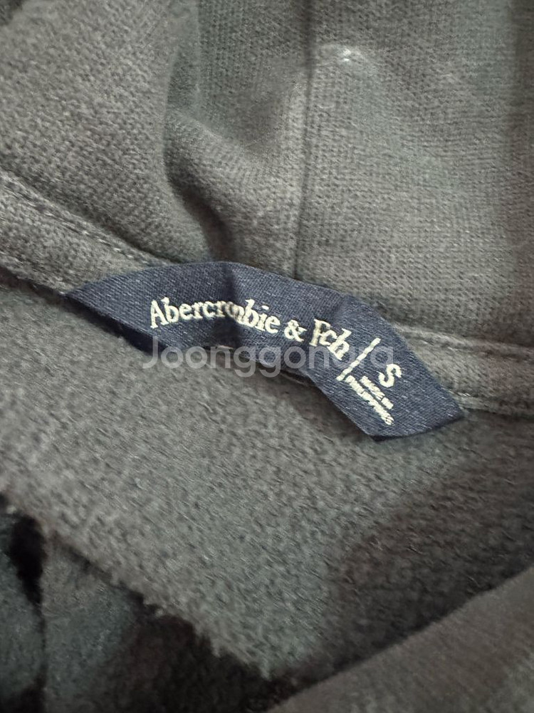 아베크롬비 미니멀 무지 빈티지 그레이 후드티 오버핏--2