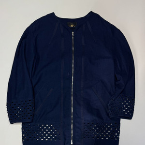 여성 한섬 시스템 레이스 펀칭 롱 자켓