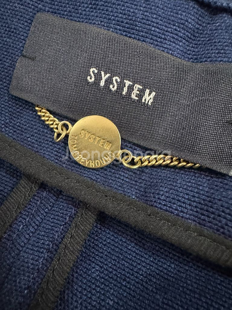 여성 한섬 시스템 레이스 펀칭 롱 자켓--2