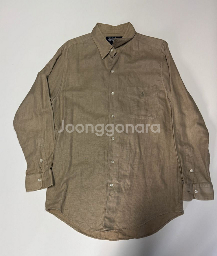 폴로 랄프로렌 클래식 린넨 혼방 긴팔 셔츠 베이지--0