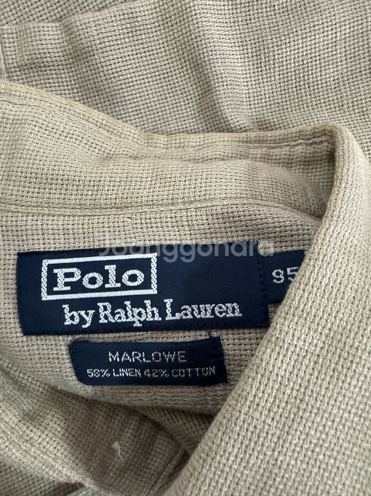 폴로 랄프로렌 클래식 린넨 혼방 긴팔 셔츠 베이지--2