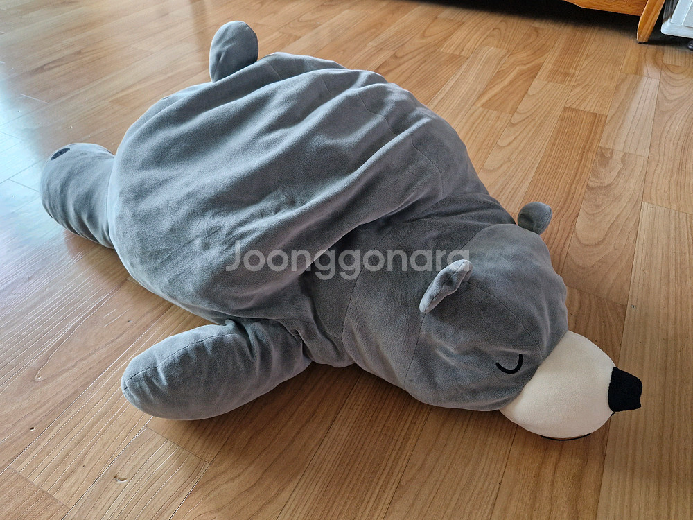 꿈꾸는 곰허그 쿠션 인형 베개 장난감 미들 사이즈 (회색)--1