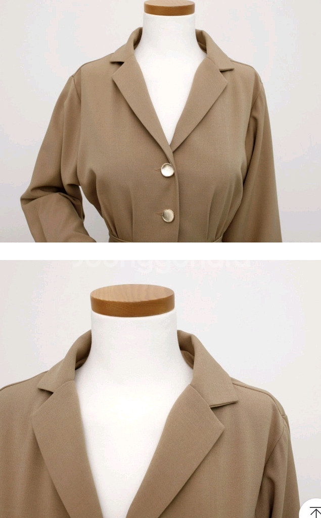 [새상품]헤링본 클래식벨트 롱하객 원피스--3