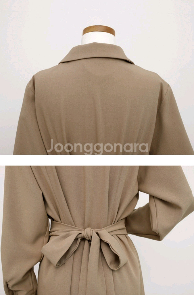 [새상품]헤링본 클래식벨트 롱하객 원피스--6