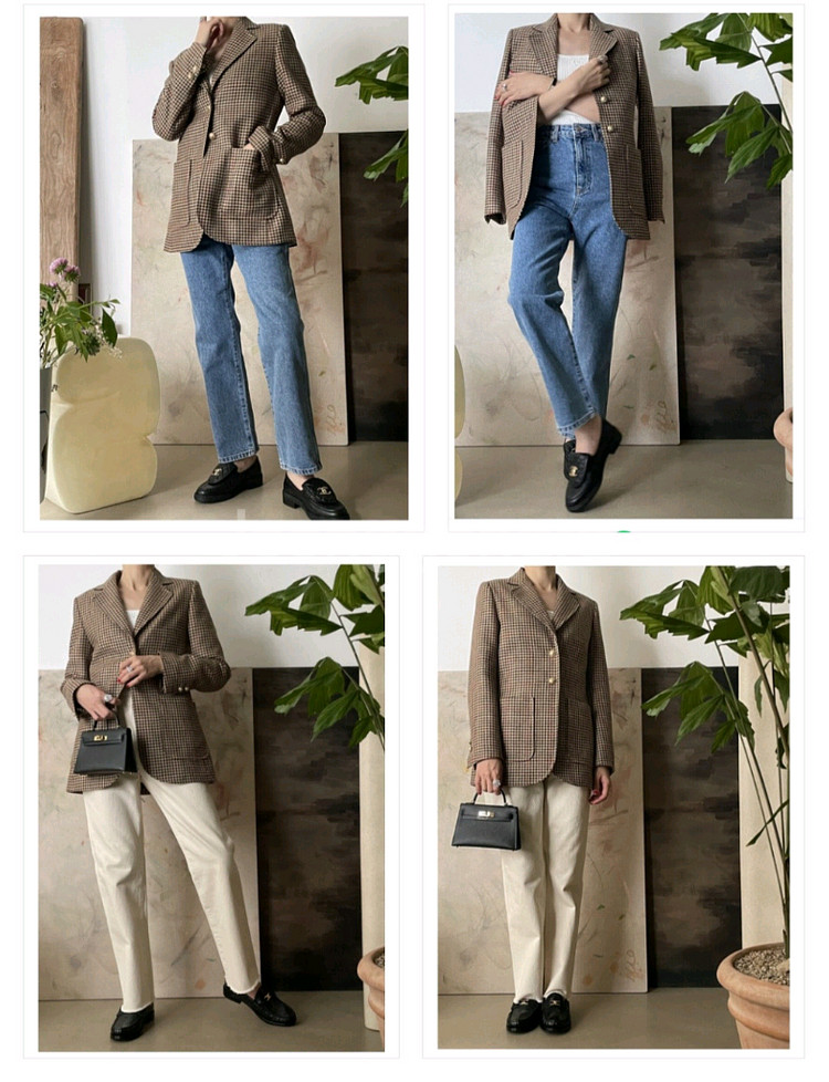 쎄모먼Cemoment Jaena Check Jacket--1