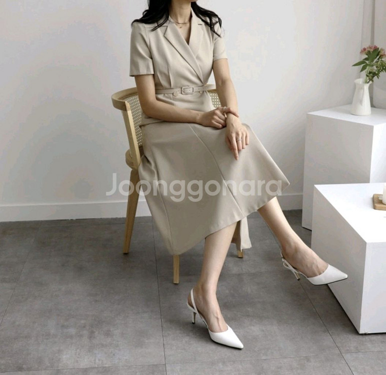 더블자켓 롱원피스 여름 하객드레스--4