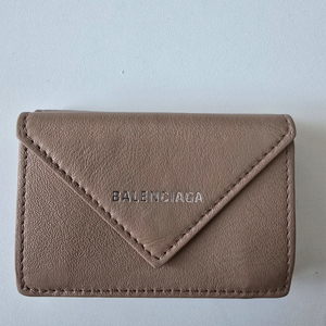 상태 S급 정품 발렌시아가 BALENCIAGA 391446 베이지 레더 파피에 미니 명함 및 카드지갑 팔아요