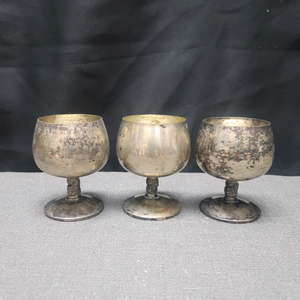 스페인 TUTEM 실버플레이트 은잔 3점일괄