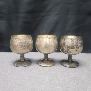 스페인 TUTEM 실버플레이트 은잔 3점일괄