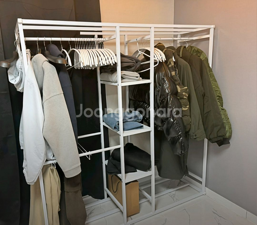 무료배송]시스템 행거 철제 옷장 바지걸이 선반 드레스룸--6