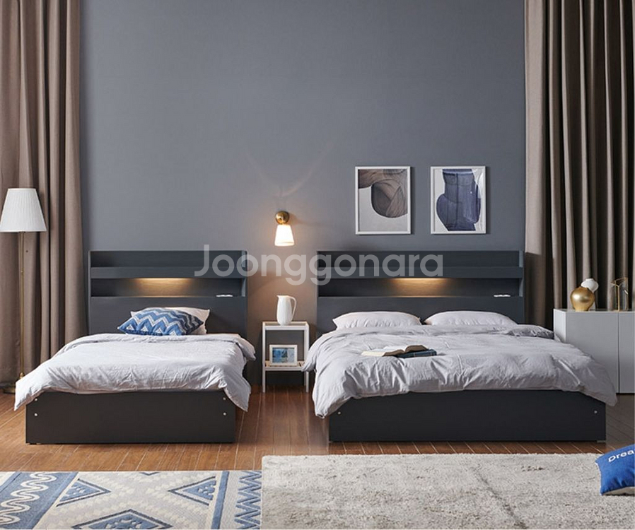 [매트리스증정]LED 호텔 침대 조명 헤드 슈퍼싱글 퀸--0